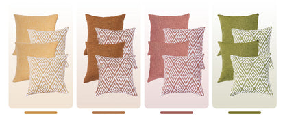 HPUK Decorative Throw Pillow Covers Set of 4 Square Couch Pillows Linen Cushion Cover for Couch Sofa Living Room, 18"x18" inches, Blue